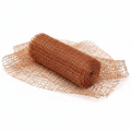 Copper mesh ribbon roll 5x19 ft on white background