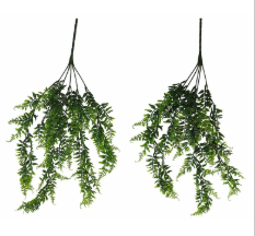 Artificial Hanging Fern Greenery Set of 2 Faux Trailing Fern Bushes Wedding Decor Farmhouse Decor 27 Inch