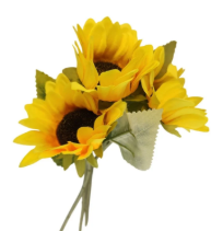 Classic Yellow Faux Silk Sunflower Stems 15 Inch 3 Stem Bunch Artificial Flowers Farmhouse Decor