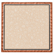 Creamy Tan Paisley Satin Square Scarf 35x35 Western Cowgirl Old Money Quiet Luxury Hair Head Scarf