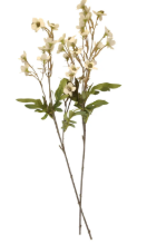 Artificial Dogwood Stems 2 Pcs White Cream Wax Flower Faux Floral Vase Filler Wedding Decor 24 Inch
