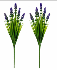 Faux Lavender Bunches UV Resistant Artificial Lavender Flowers Set of 2 Farmhouse Decor Outdoor Porch Decor Purple Floral