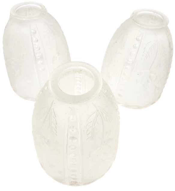 Vintage Frosted Glass Ruffled Lamp Shade Replacement Bell Light Cover 6 Inch