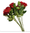Hand Tied Dozen Red Velvet Roses Artificial Bouquet Valentine Gift Romantic Decor