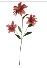 Luxury Artificial Tiger Lily Stem 34 Inch | Designer Artificial Silk Floral | Blush Pink Faux Lily | Elegant Wedding Home Decor