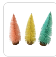 Set of 3 Mini Bottle Brush Trees Pastel Craft Supplies Kids Crafts Easter Projects 7 Inch