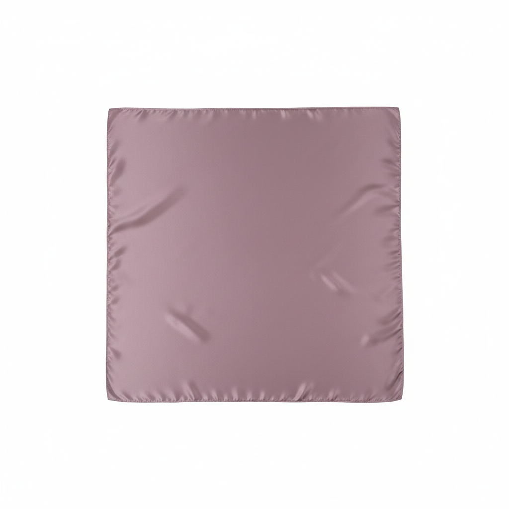 Light plum wild rag scarf flat lay showing full 35x35 inch square satin bandana