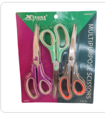 X1Sure Multipurpose Scissors 3-Pack 8-Inch Premium Stainless Steel Comfort Grip