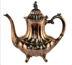 Vintage Reed & Barton 7050 Holiday Silver Plated Teapot Victorian Style Footed Coffee Pot
