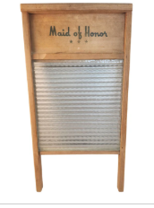 Vintage Maid of Honor Wooden Washboard Embossed Glass Surface 1940s WWII Era