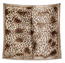 Leopard Print Satin Scarf 20x20 Women's Hair Tie Neck Wrist Wrap