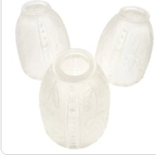 Vintage Frosted Glass Ruffled Lamp Shade Replacement Bell Light Cover 6 Inch