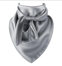 Silver Gray Wild Rag Scarf 35x35 Satin Western Cowgirl Cowboy Bandana