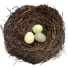 Rustic Bird Nest With Decorative Eggs 6 Inch Natural Spring Farmhouse Easter Decor