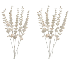 White Eucalyptus Stems Set of 10 Faux Eucalyptus Branches White Greenery Wedding Decor Wreath Supply Floral Arrangement Vase Fillers