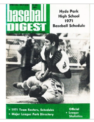 Baseball Digest Special Edition 1971 Hyde Park High School Schedule