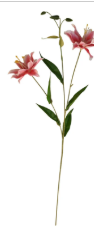 Luxury Artificial Hot Pink Lily Stem 27 Inch | Faux Asiatic Lily with Buds | Symbolic Wedding Floral | Elegant Home Decor