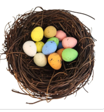 Rustic Twig Nest with Speckled Pastel Eggs, Mini Easter Nest Decor, Spring Centerpiece, Wreath Accent