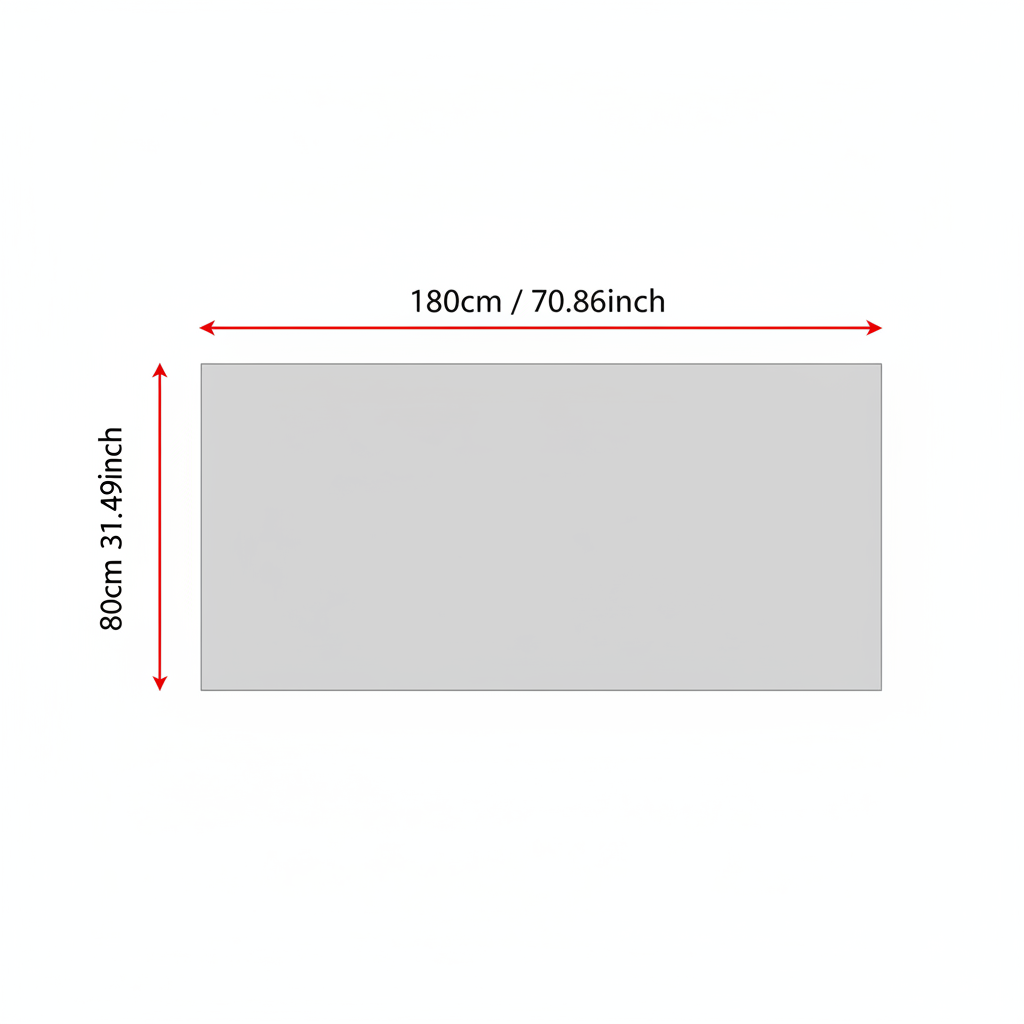 Black chiffon floral scarf size chart showing dimensions 180cm 70.86 inches length and 80cm 31.49 inches width