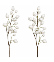 Artificial White Chinese Lantern Stems Set of 2 Decorative Botanical Branches Farmhouse Cottagecore French Country Decor 32 Inch