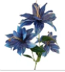 Luxury Artificial Tiger Lily Stem 34 Inch | Blue Faux Lily | Designer Artificial Silk Floral | Elegant Wedding Home Decor