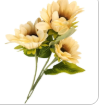 Cream Faux Silk Sunflower Stems 15 Inch 3 Stem Bunch Neutral Artificial Flowers Decor