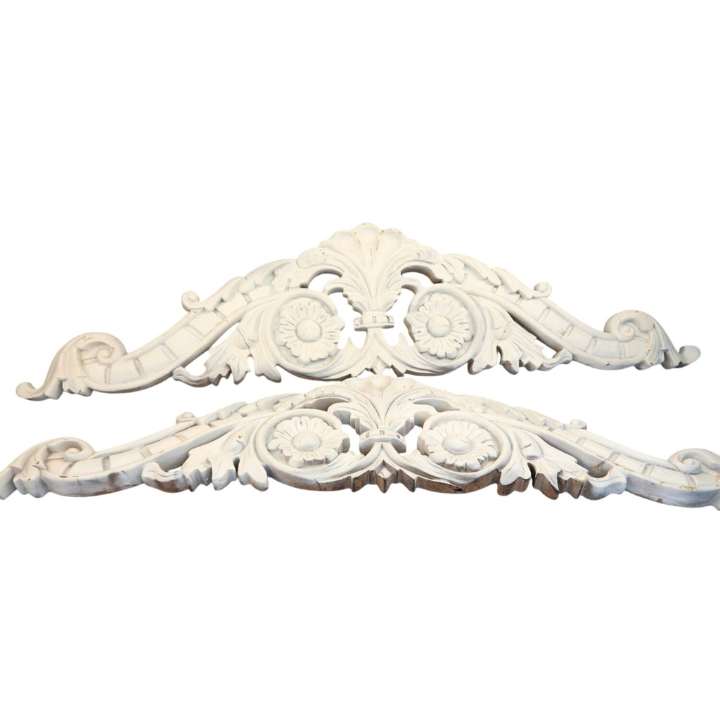Ornate Decorative Overdoor Pediments Set Of 2 Resin Embellishments Floral Accents