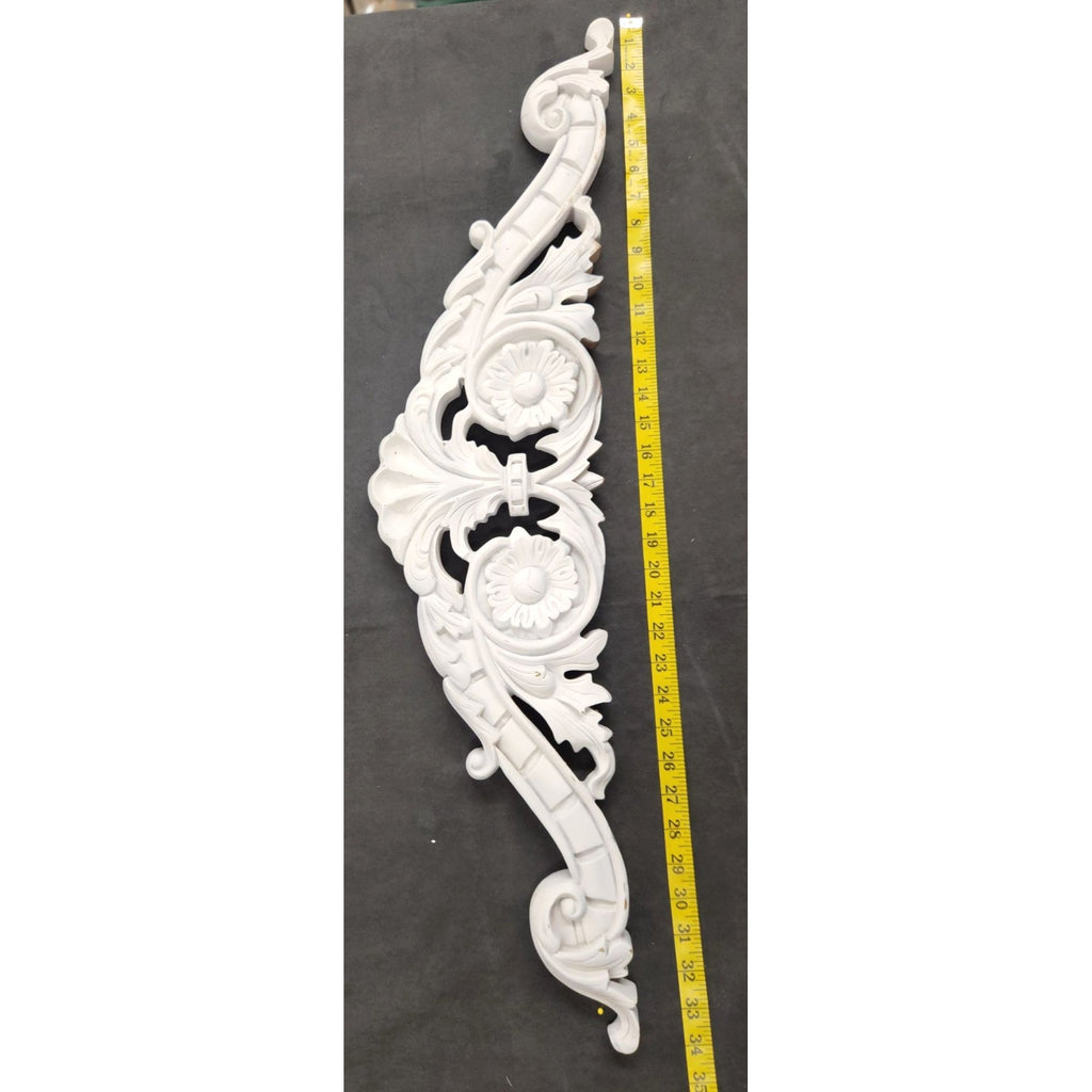 Ornate Decorative Overdoor Pediments Set Of 2 Resin Embellishments Floral Accents