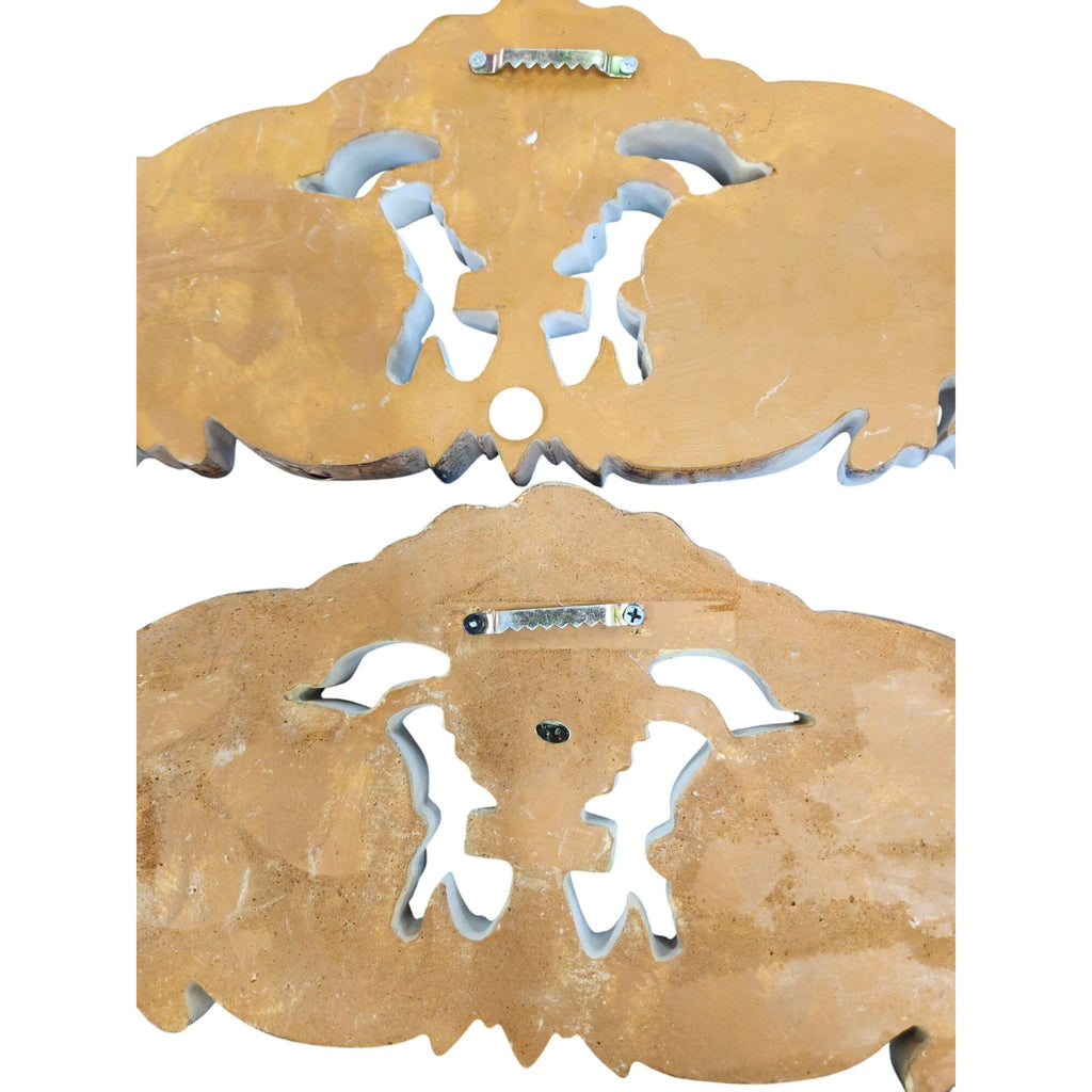 Ornate Decorative Overdoor Pediments Set Of 2 Resin Embellishments Floral Accents