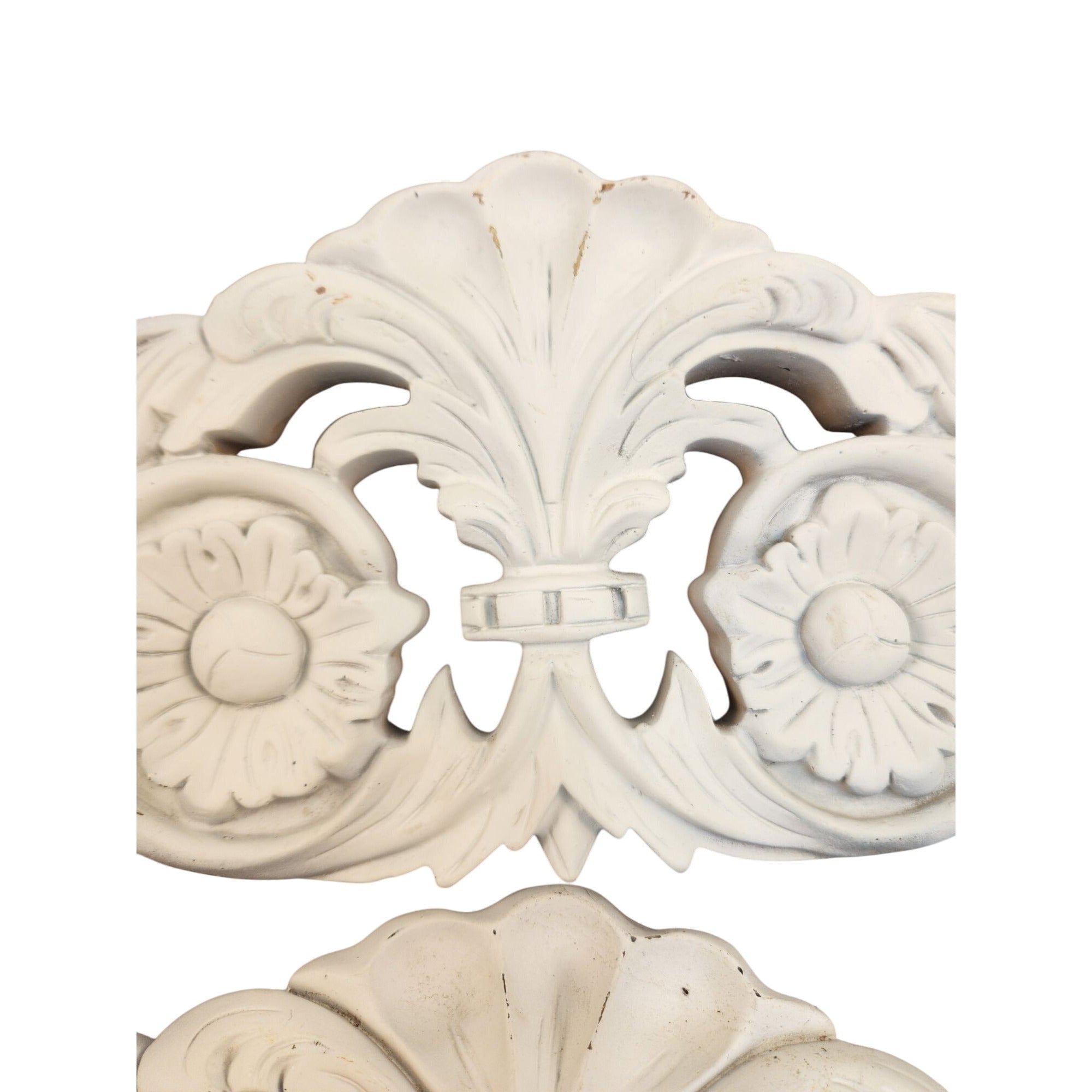 Ornate Decorative Overdoor Pediments Set Of 2 Resin Embellishments Floral Accents