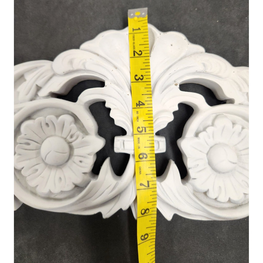 Ornate Decorative Overdoor Pediments Set Of 2 Resin Embellishments Floral Accents
