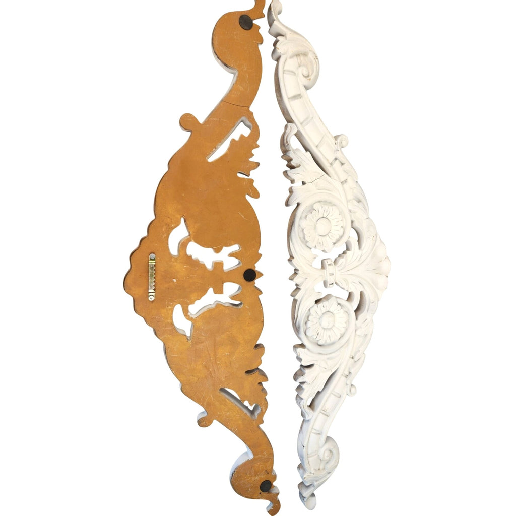 Ornate Decorative Overdoor Pediments Set Of 2 Resin Embellishments Floral Accents