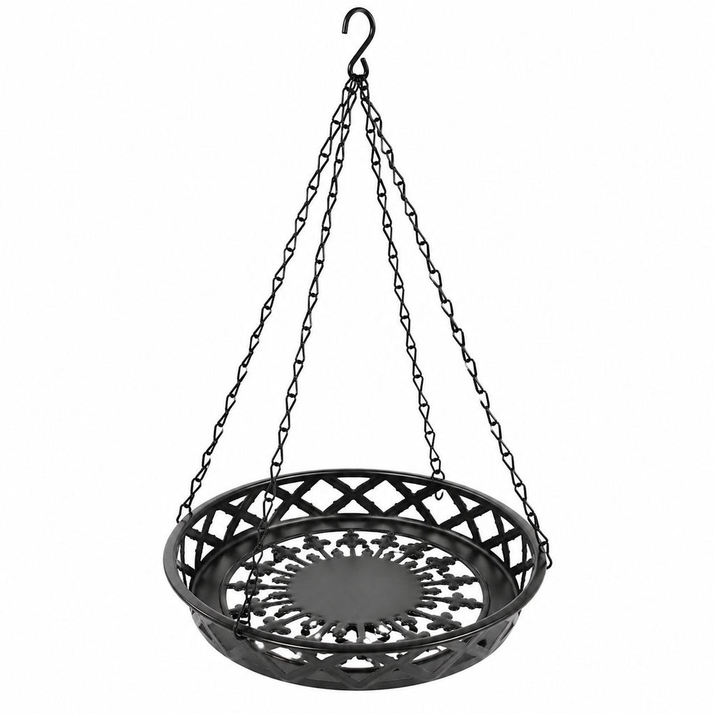 Black Metal Hanging Planter Basket 12" Rustic Farmhouse Boho Indoor Outdoor