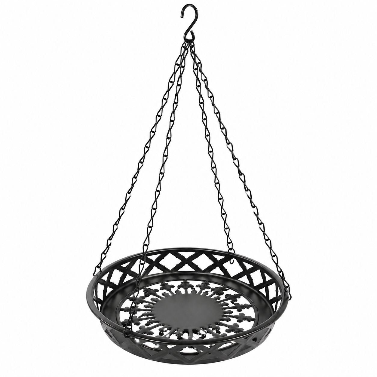 Black Metal Hanging Planter Basket 12" Rustic Farmhouse Boho Indoor Outdoor