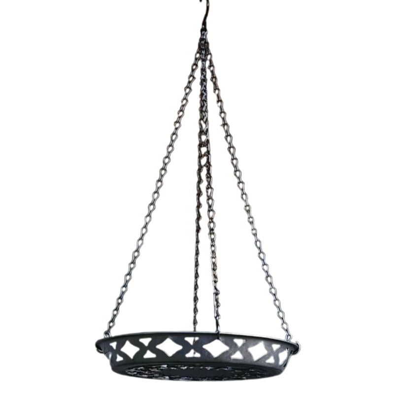 Black Metal Hanging Planter Basket 12" Rustic Farmhouse Boho Indoor Outdoor