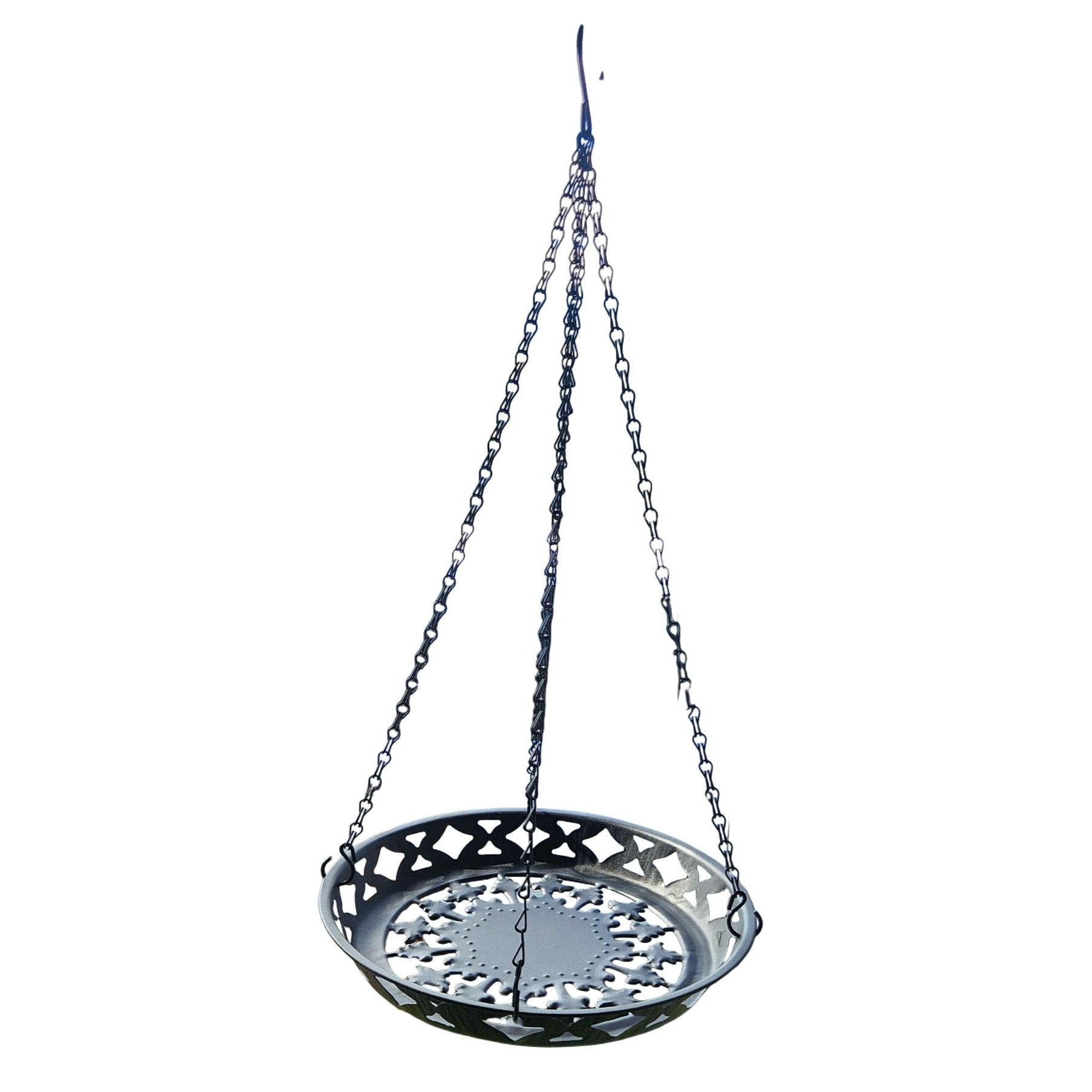 Black Metal Hanging Planter Basket 12" Rustic Farmhouse Boho Indoor Outdoor