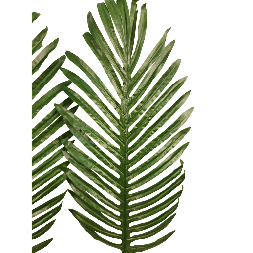 Artificial Palm Leaves Set of 2 Realistic Tropical Green Fronds 22 Inch Flexible Stems