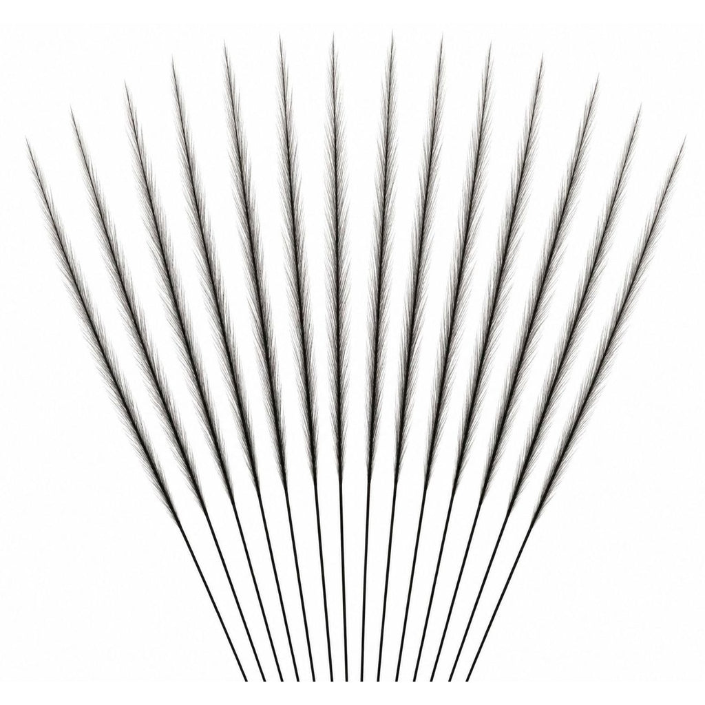 Black Pampas Grass Stems, 16 Artificial Wispy Faux Grass