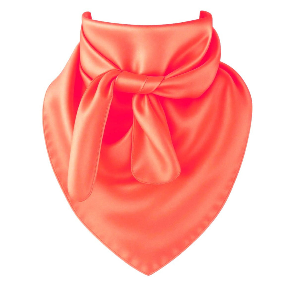 Coral Wild Rag Scarf 35x35 Satin Western Cowgirl Cowboy Bandana