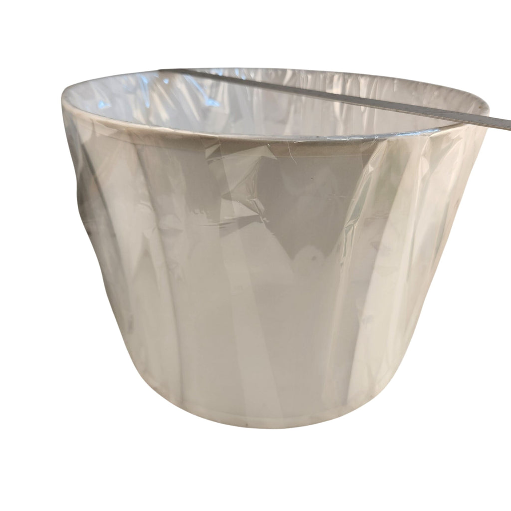 White Lamp Shade with Gold Harp Fitting - 13.5" Tapered Drum Shade for Table & Floor Lamps