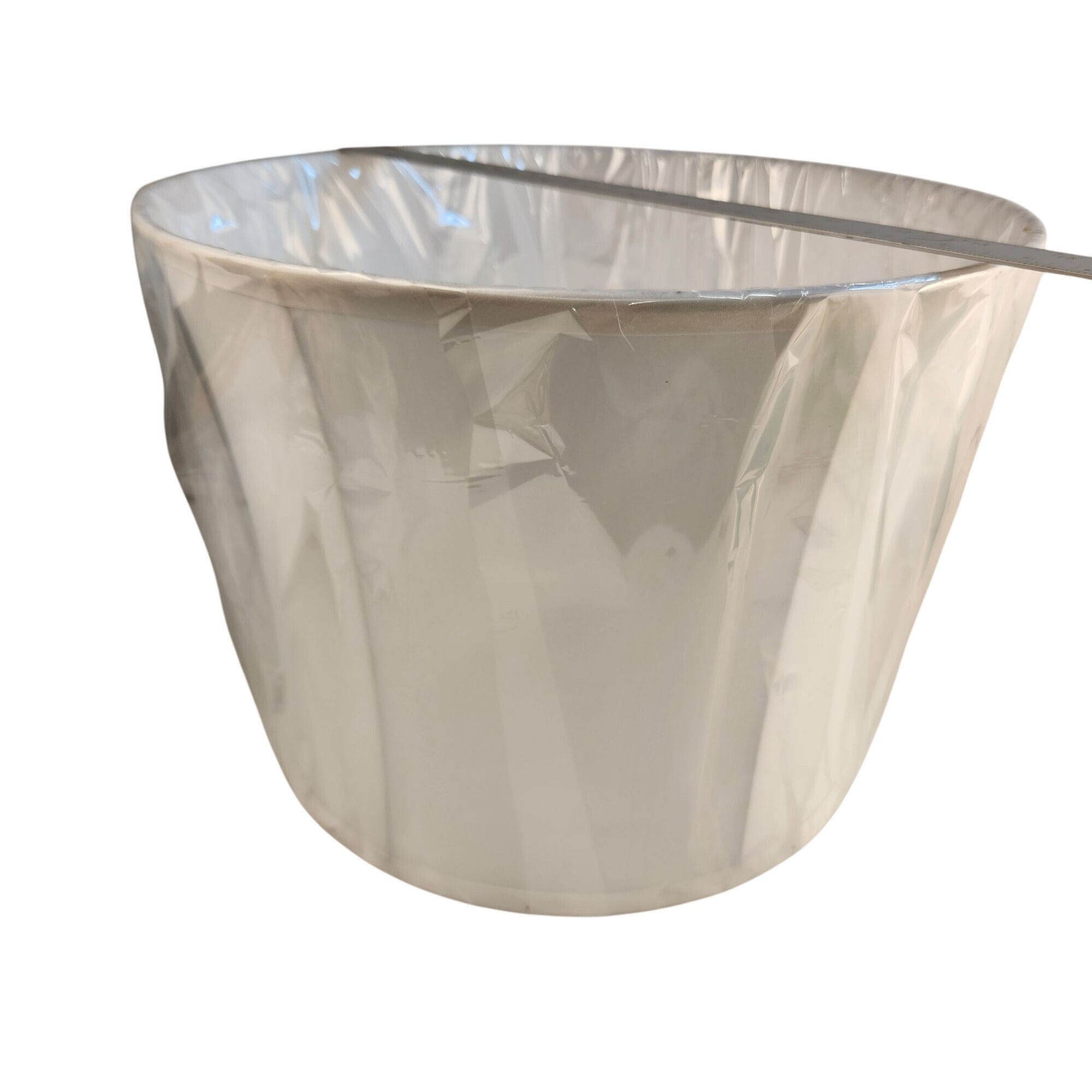 White Lamp Shade with Gold Harp Fitting - 13.5" Tapered Drum Shade for Table & Floor Lamps