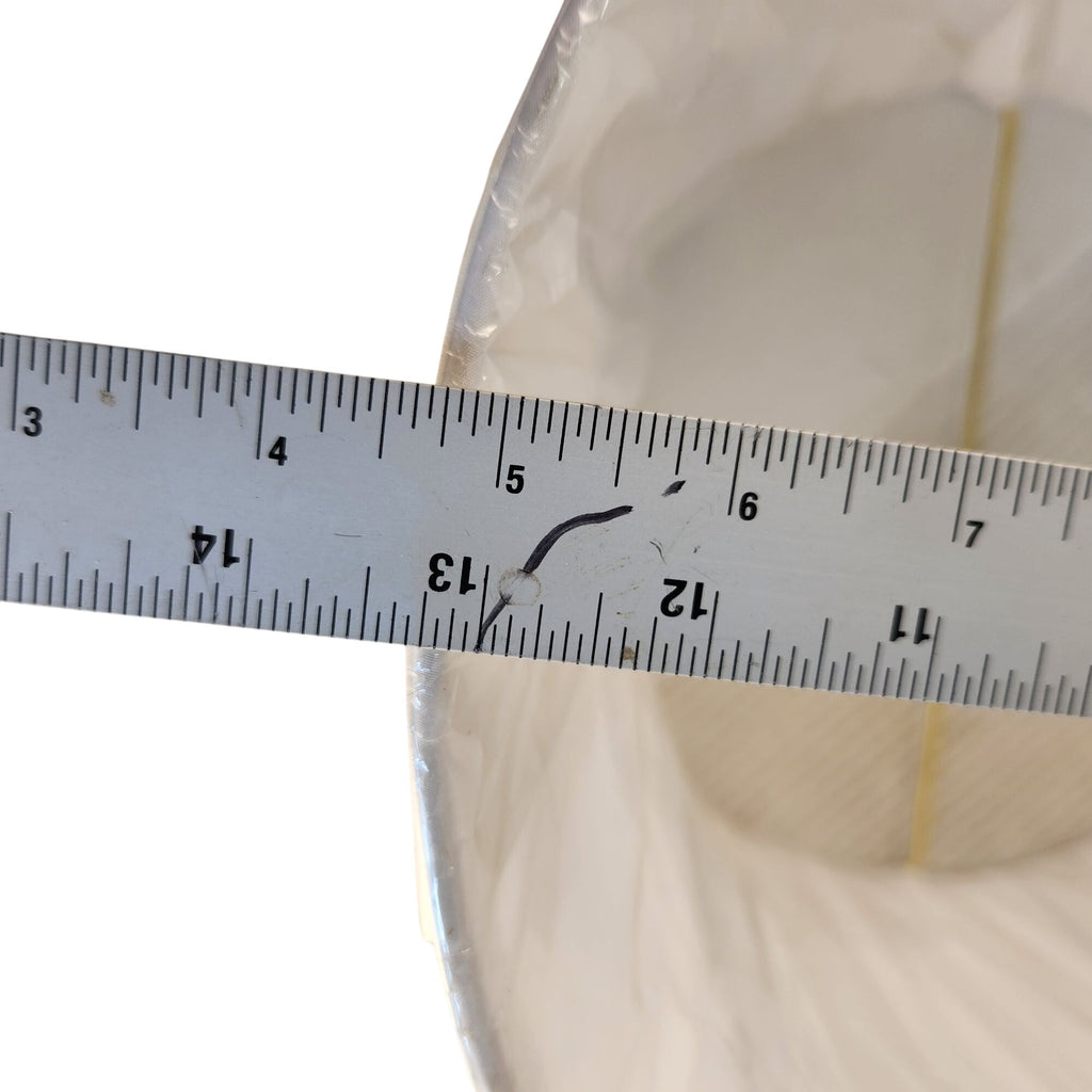 White Lamp Shade with Gold Harp Fitting - 13.5" Tapered Drum Shade for Table & Floor Lamps