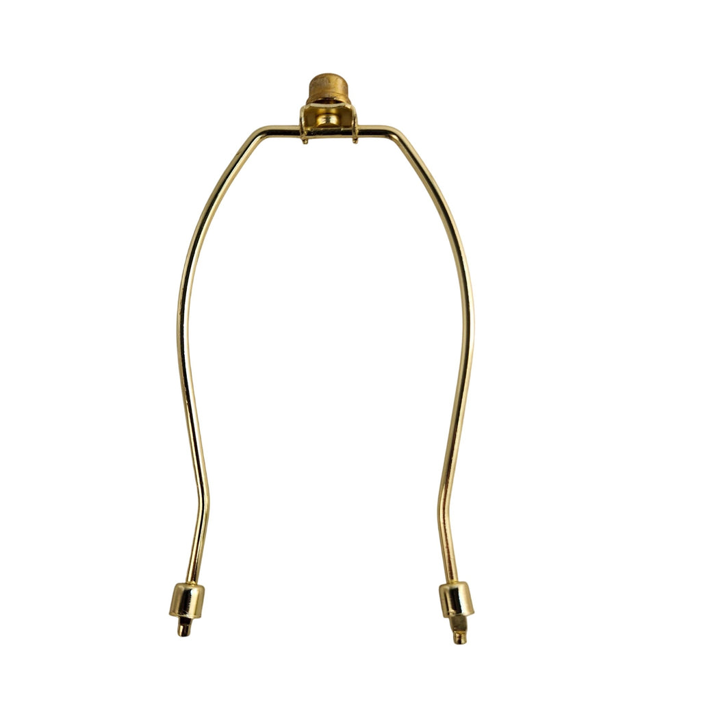 White Lamp Shade with Gold Harp Fitting - 13.5" Tapered Drum Shade for Table & Floor Lamps