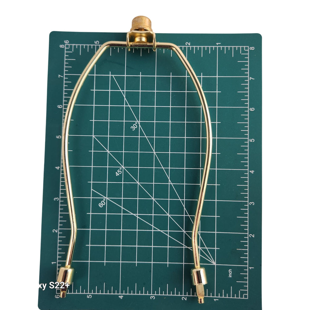 White Lamp Shade with Gold Harp Fitting - 13.5" Tapered Drum Shade for Table & Floor Lamps