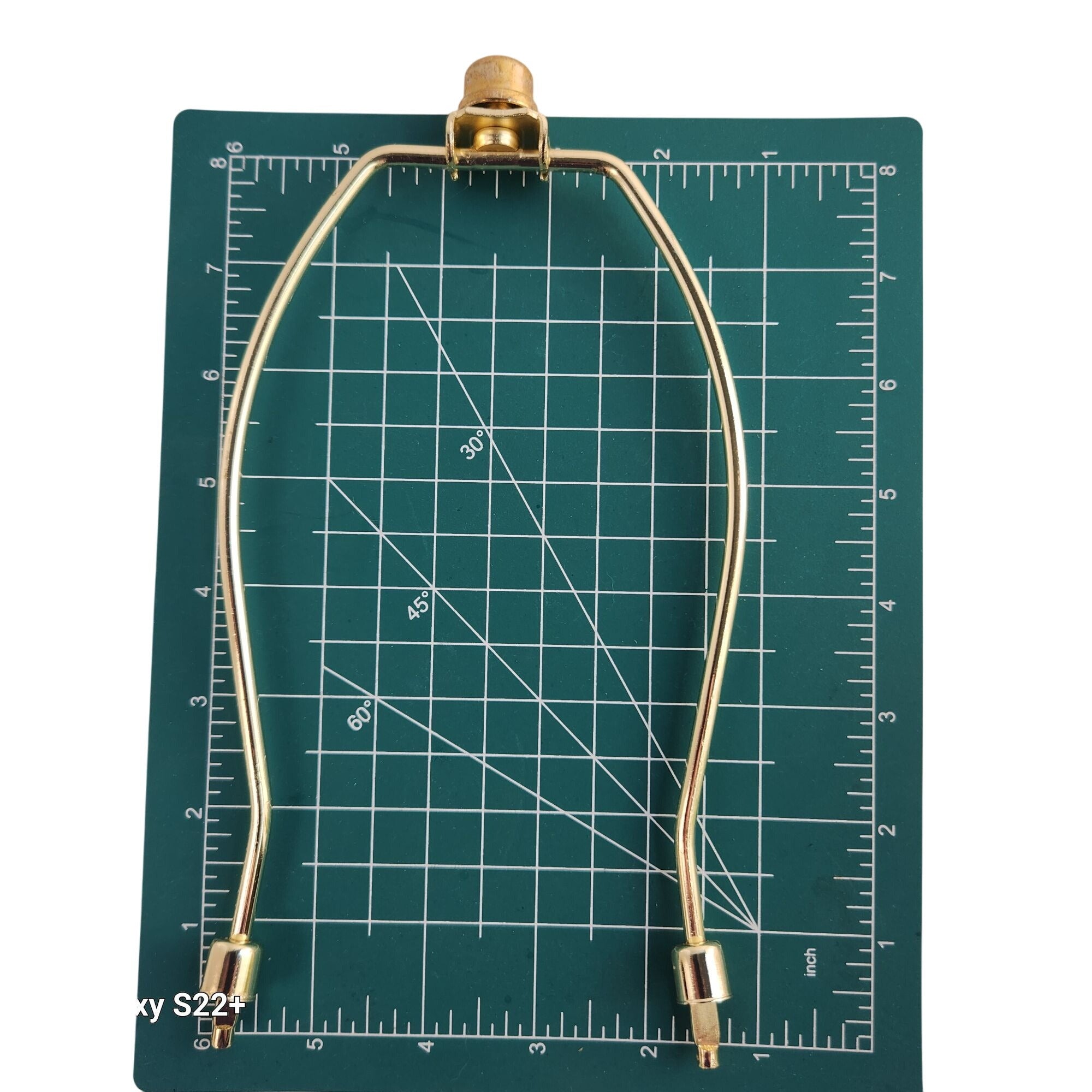 White Lamp Shade with Gold Harp Fitting - 13.5" Tapered Drum Shade for Table & Floor Lamps