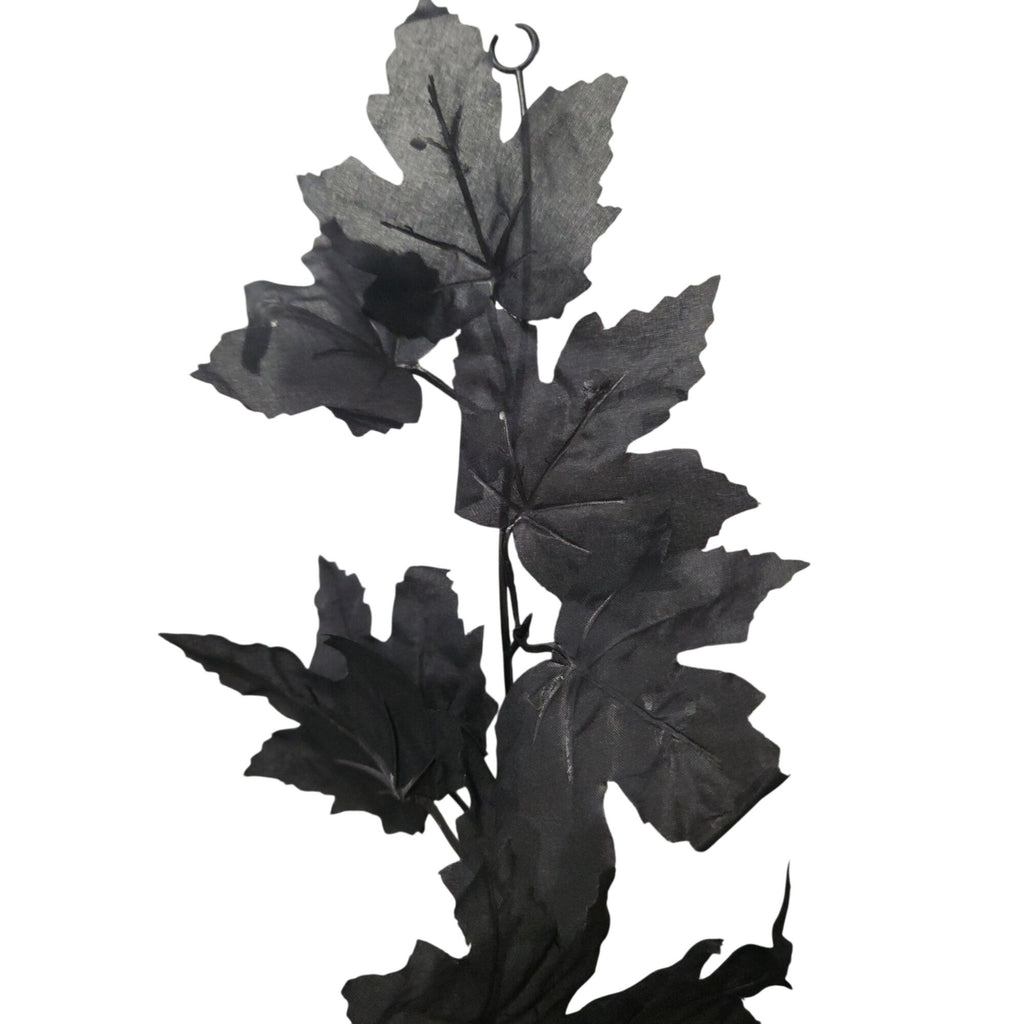 Black Maple Leaf Garland Set of 4, 36 Inch Faux Halloween Foliage