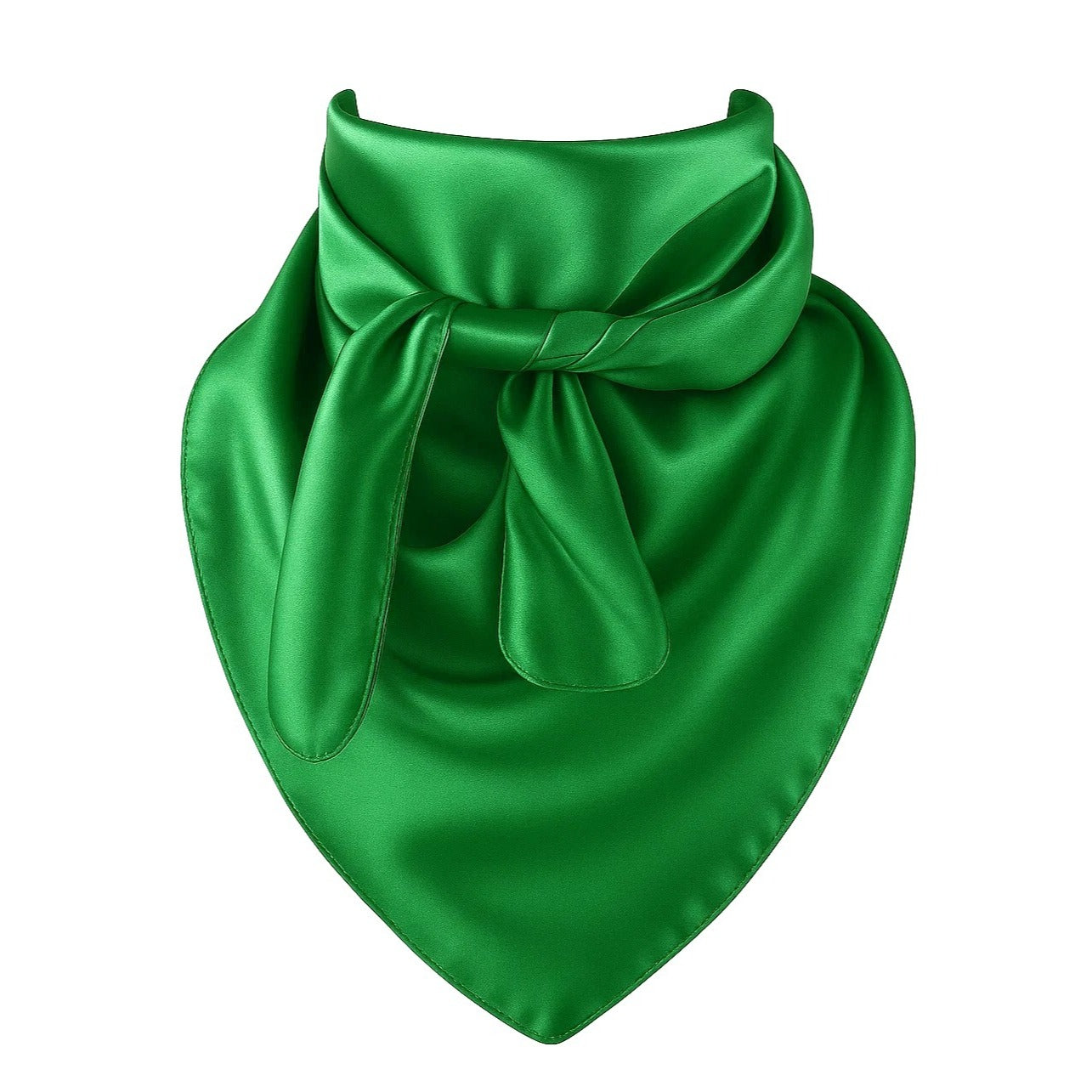 Emerald Green Wild Rag 35x35 Satin Scarf, Western Cowboy Neck Scarf, Square Bandana, Ranch Rodeo Accessory 🤠