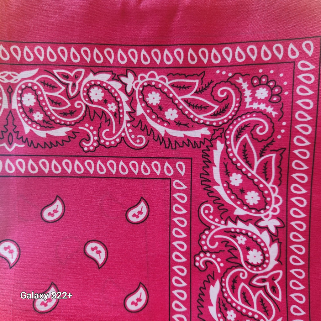 Burgundy Hot Pink Colorful Bandanas 21x21 Inch Square Western Style Scarves Set of 3