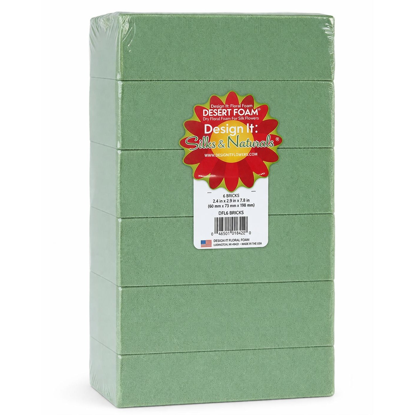Dry Floral Foam Bricks 6 Pack Green Foam for Artificial Silk Dried Flowers Floral Craft Supply
