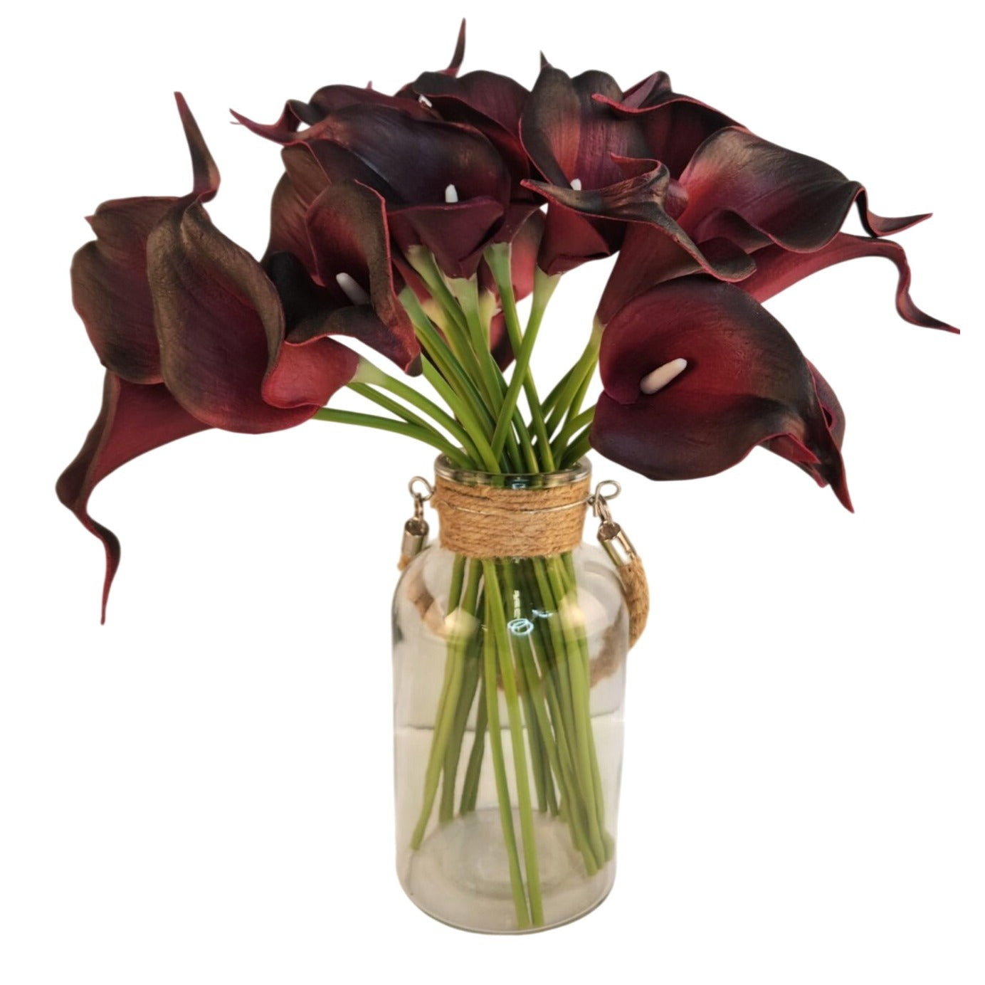 Deep Purple Calla Lily Bouquet Burgundy Artificial Flowers Modern Home Decor Wedding Floral 5 Stems